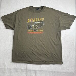 VTG Fossil Brand Amazing Racing Cams Green Short Sleeve Graphic Shirt Men's XL